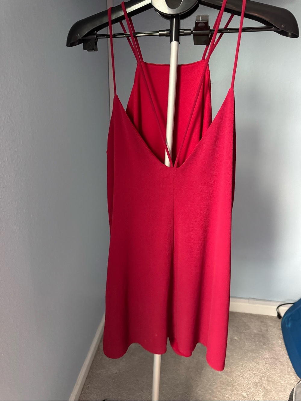 Style Rack Red Double-Strap low back Slip Dress